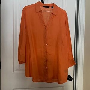 Investments Women’s Orange Button Down Shirt